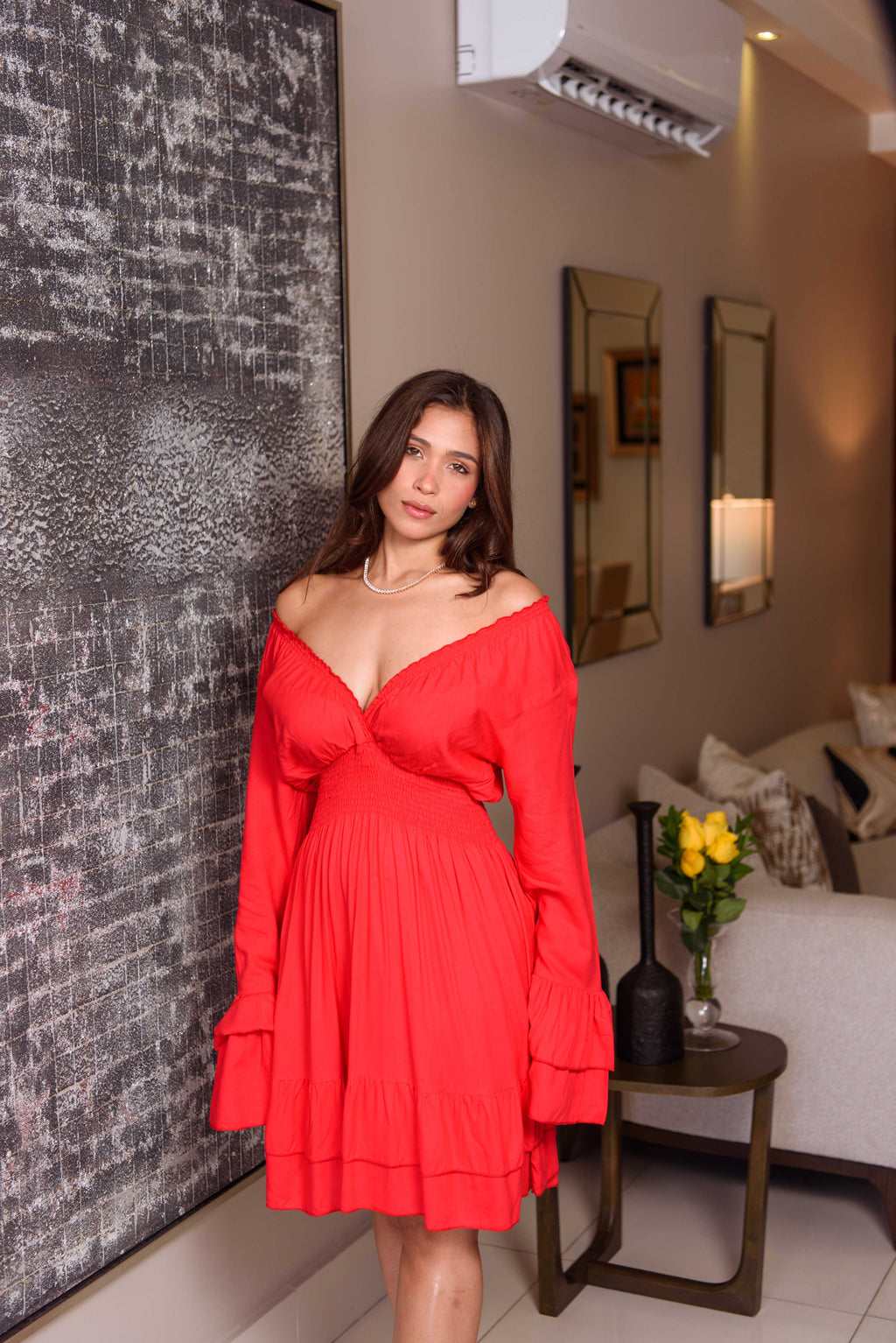 Dominique LS Short Dress