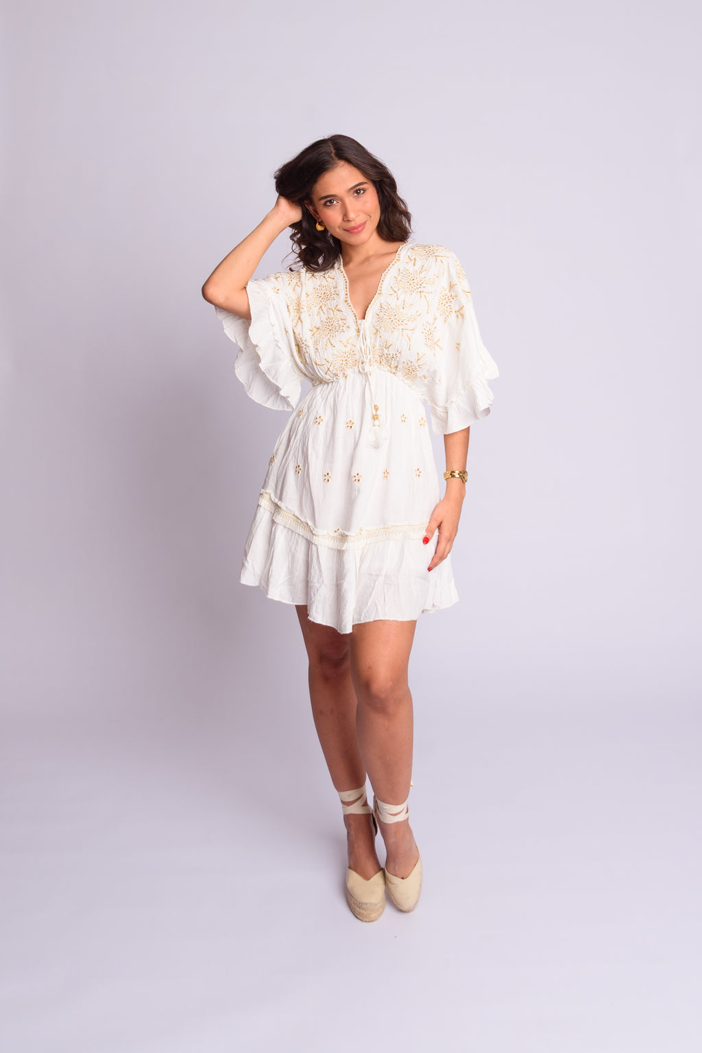 Bell Sleeve Short Dress