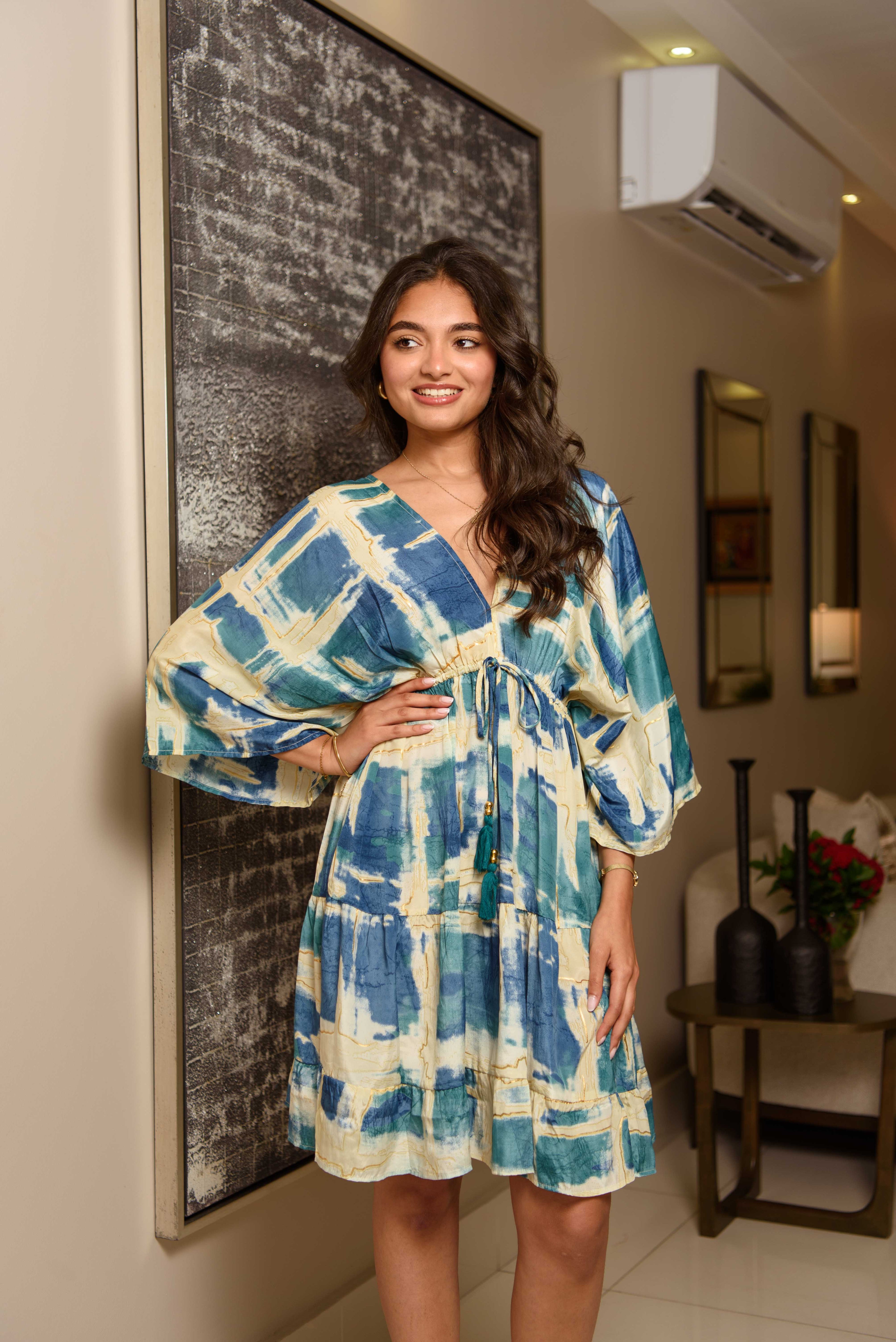 Bell Sleeve Short Dress