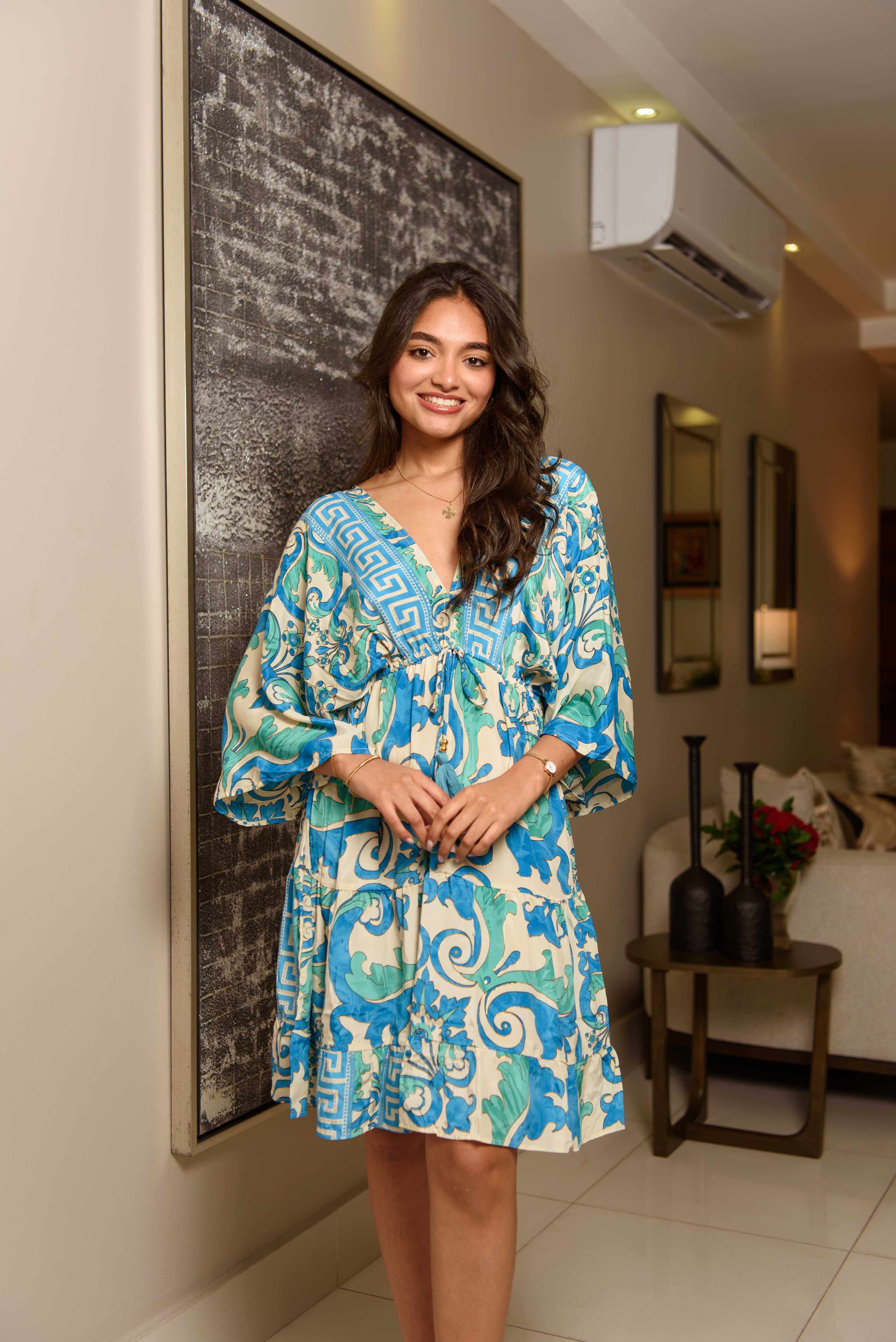 Bell Sleeve Short Dress