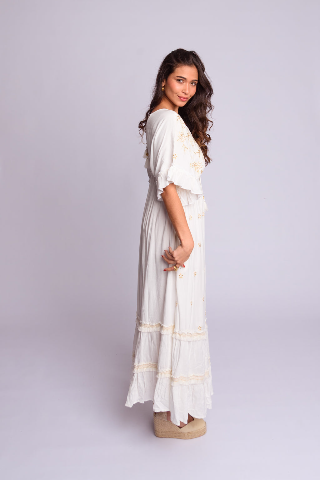 Bell Sleeve Long Dress