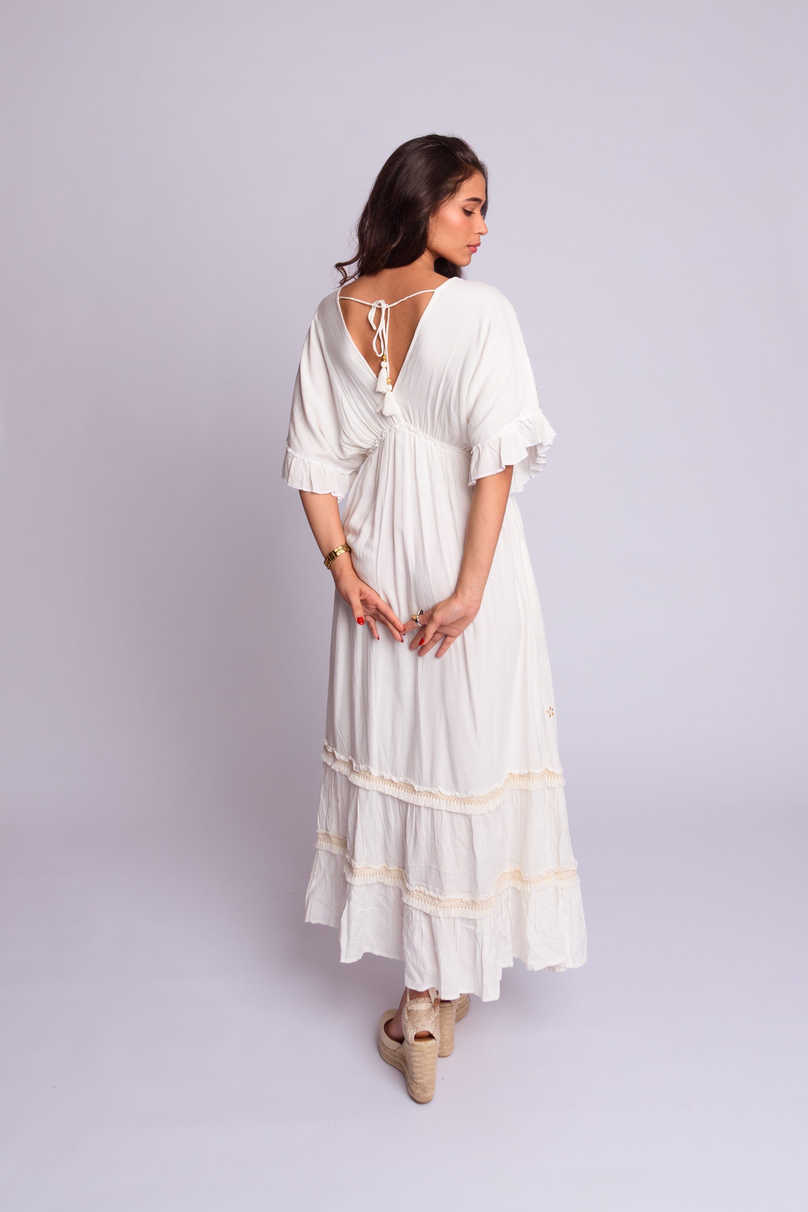 Bell Sleeve Long Dress